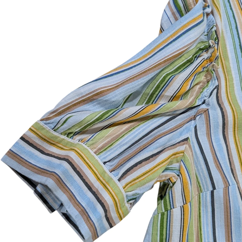 Lauren Conrad XL Colorful Vertical Stripe Top – Summer Festival Boho Chic Blouse - Picture 7 of 13